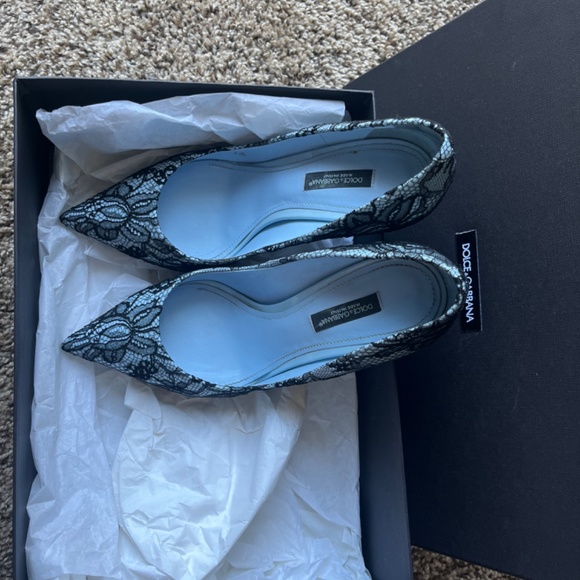 Authentic Dolce & Gabbana heels, multicolored light blue - size 6.5 - Picture 2 of 12